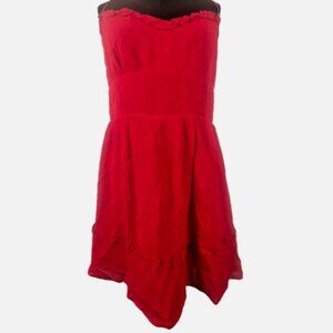 Excellent Condition Reformation Red Heart Neckline Mini Dress Women's Size 10